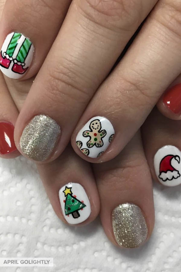 Christmas Elf Nail Art