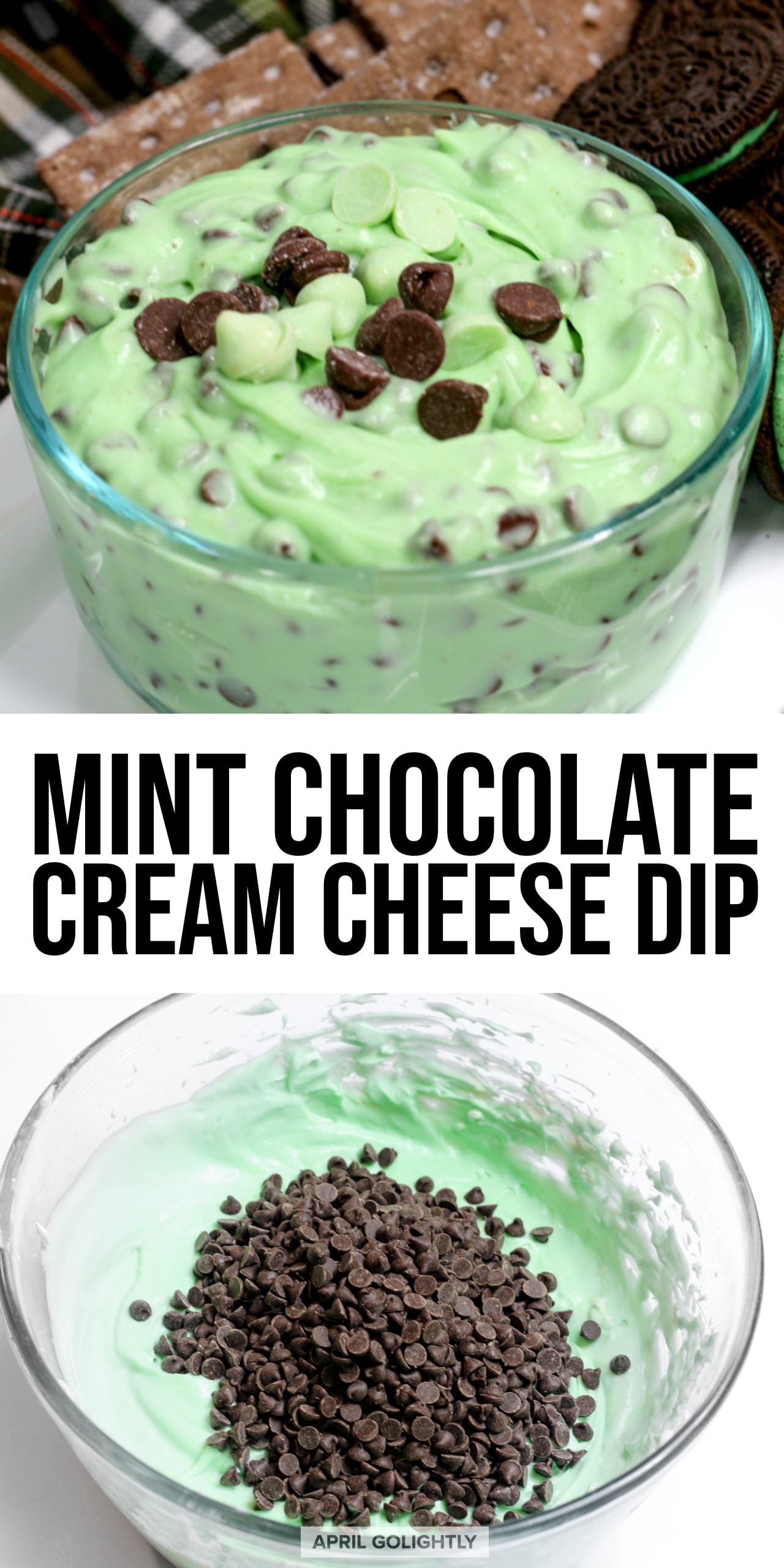 Mint Chocolate Cream Cheese Dip April Golightly