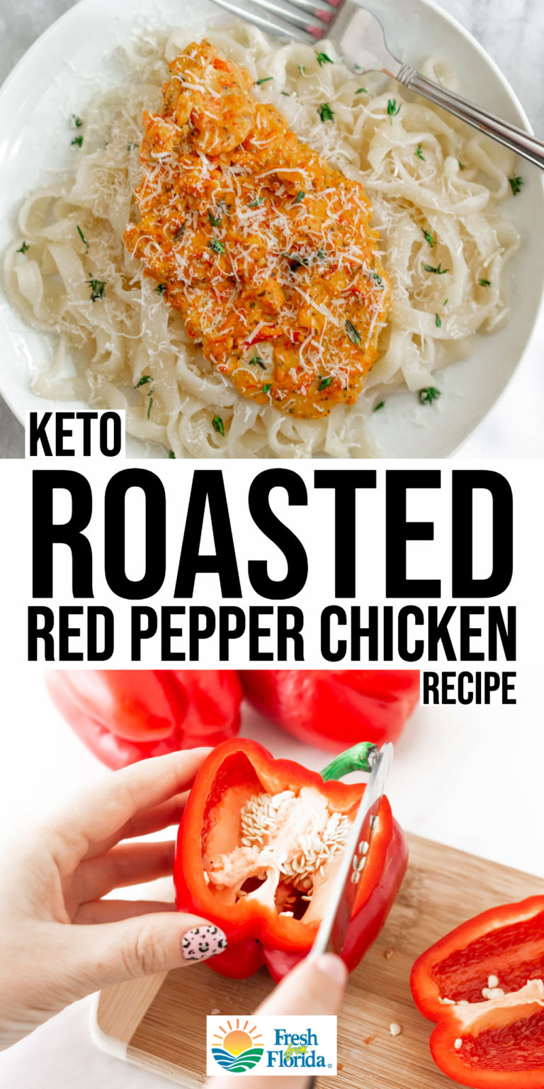 Keto Chicken with Roasted Red Pepper Sauce April Golightly
