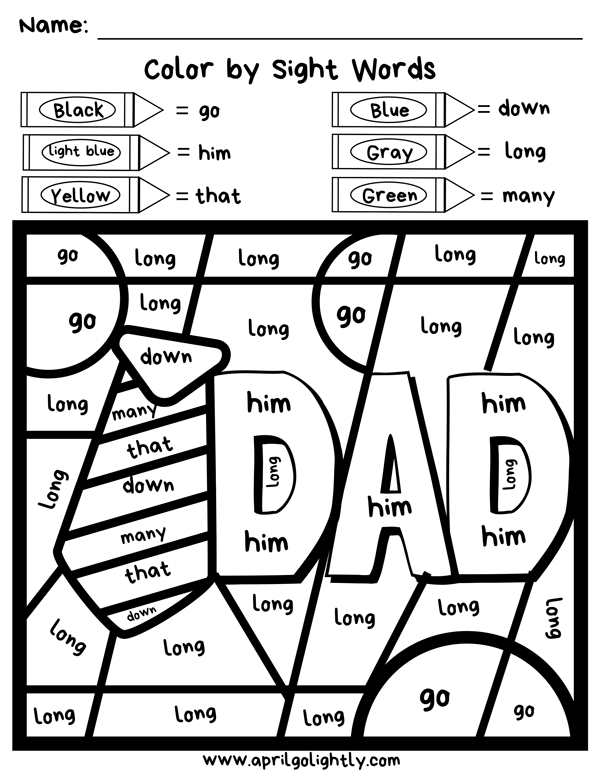 fathers day color sheet