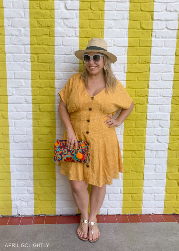Button Front Yellow Dress 
