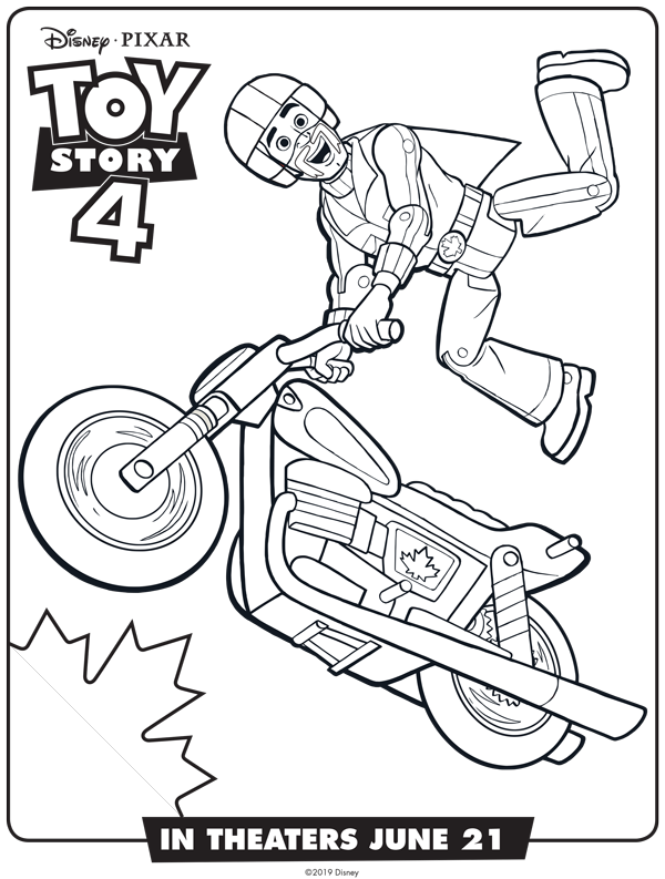 Duke Caboom Toy Story 4 Coloring Sheet