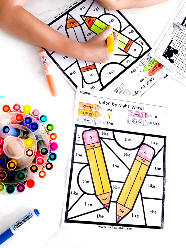 Sight Words Coloring Sheets - Back to School-3
