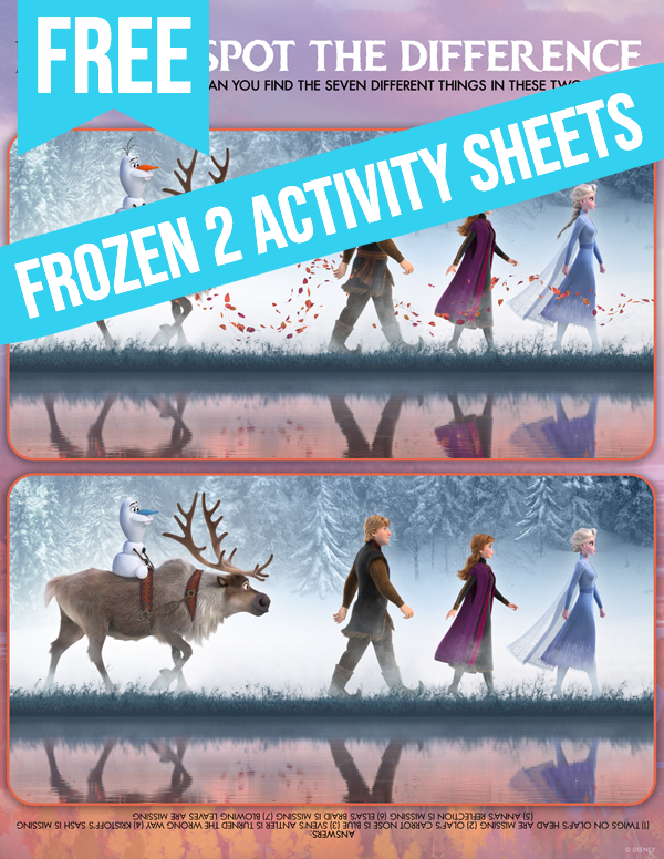 Frozen 2 activity sheets