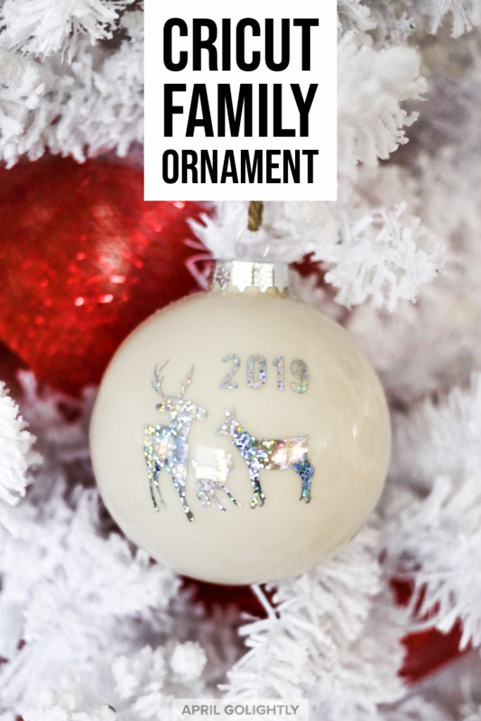 Cricut Family Ornament Tutorial with Sparkle Holographic Glitter Vinyl 