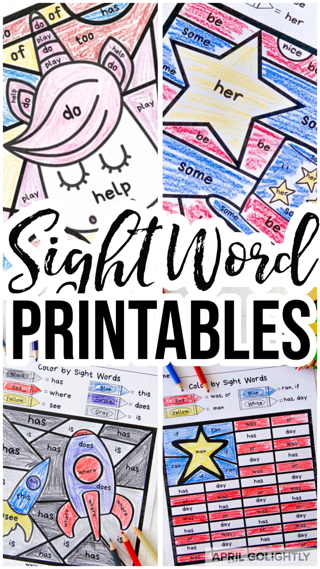 Sight Word Worksheets FREE Printables - April Golightly