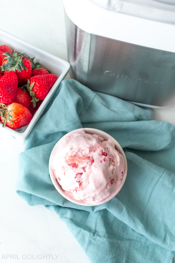 This Dairy Free Strawberry Ice Cream is not only vegan, but also compliant with the Paleo Diet and the Keto Diet. It is only made with 4 ingredients!