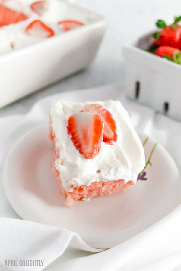 Strawberry Lemon Poke Cake