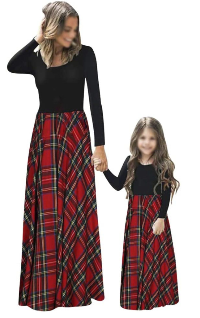 Mommy and me maxi dresses for holiday cards 
