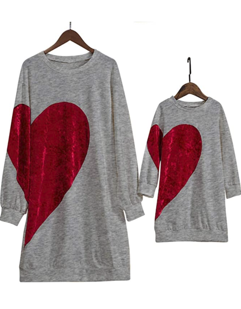 Mommy and Daughter Amazon Finds heart sweatshirt 