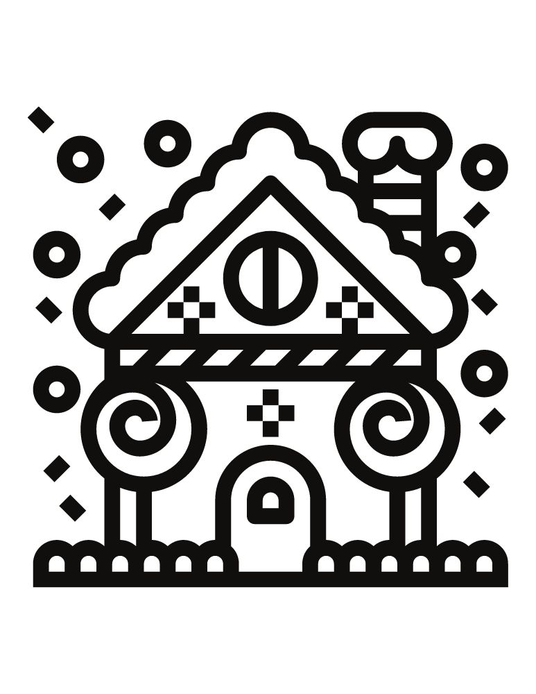 Gingerbread House coloring sheet 