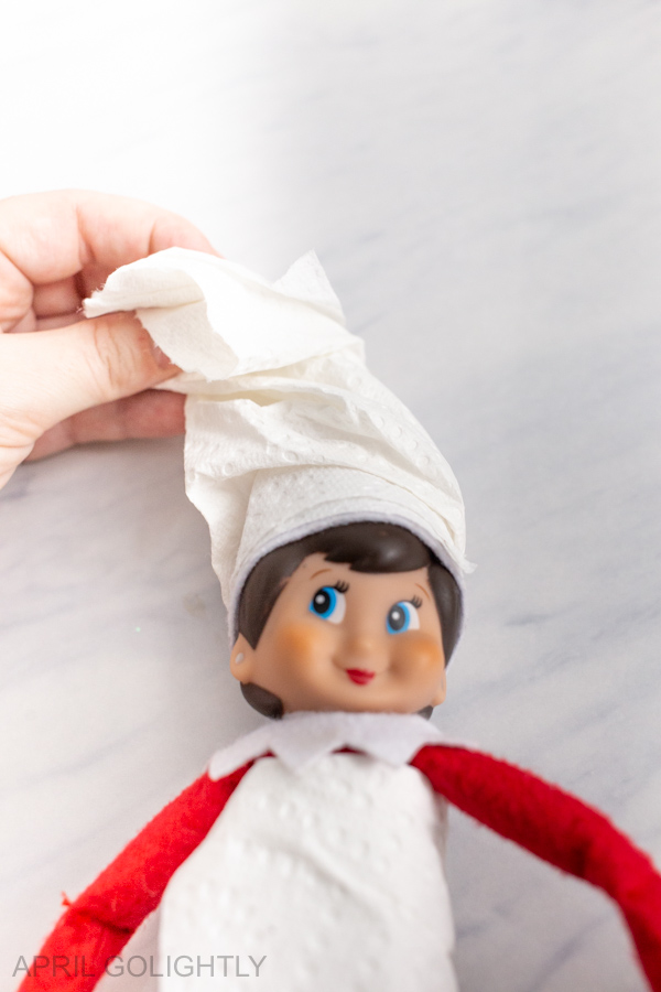 Elf on the Shelf hair towel