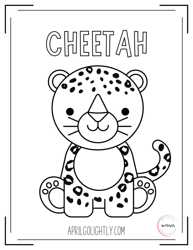 animals coloring book cheetah
