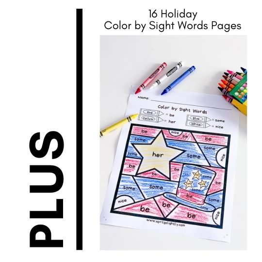 Sight Word Holiday Coloring Sheets 