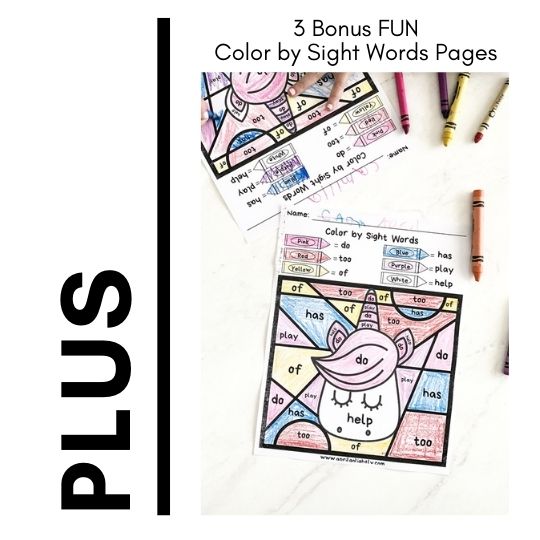 Bonus Fun Sight Word Coloring Sheets 