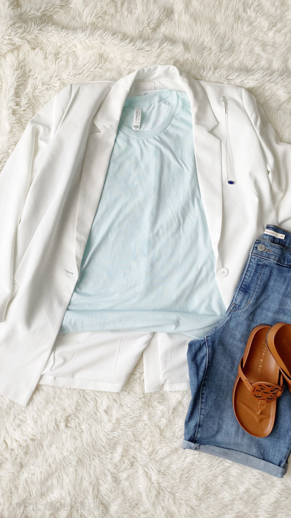 White Blazer and t-shirt