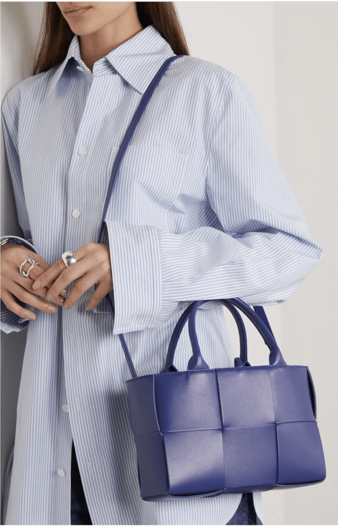 blue dress bag Newport Striped Fabric Handle Straw Bag main image 0